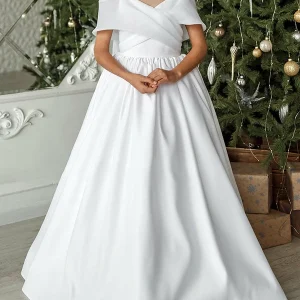 Custom a line princess girl dresses with bowknot