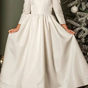 Custom a line princess girl dresses with bowknot beading