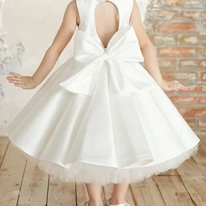 Custom a line princess girl dresses with bowknot