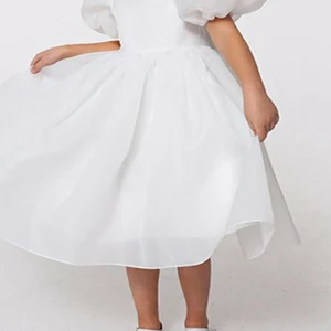 Custom a line princess scoop flower girl dresses with bowknot