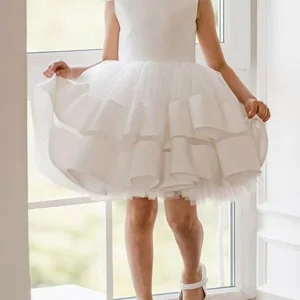 Custom ball gown scoop flower girl dresses with bowknot