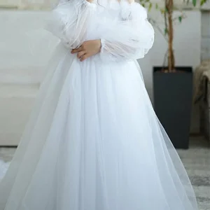 Custom a line princess off the shoulder flower girl dresses