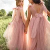 Custom a line princess girl dresses with sash