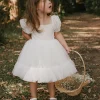 Custom a line princess girl dresses with bowknot