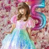 Custom ball gown princess rainbow unicorn sequins little girl party dresses