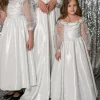 Custom a line princess off the shoulder flower girl dresses with beading