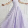 Custom a line princess square neck girl dresses with sequins watteau train