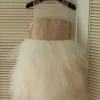 Custom a line princess tulle flower girl dresses with sequins