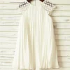 Custom a line princess scoop flower girl dresses with pleated