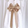 Custom a line princess scoop flower girl dresses with bowknot