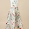 Custom a line princess v neck flower girl dresses with embroidery