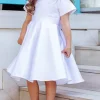 Custom a line princess scoop flower girl dresses with bowknot