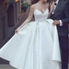 Custom ball gown v neck ankle length wedding dress