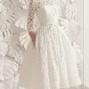 Custom a line princess scoop knee length wedding dress