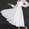 Custom a line princess v neck tea length wedding dress