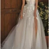Custom a line princess off the shoulder floor length wedding dress