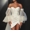 Custom sheath column sweetheart mini wedding dress