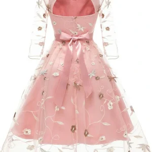 Custom a line princess off the shoulder knee length short sleeve party dresses with embroidery appliques 2311221