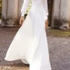 Custom a line princess square neck floor length wedding dress
