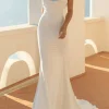 Custom trumpet mermaid floor length wedding dress with sequins