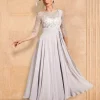 Custom a line princess long sleeves mother of the bride dresses with applique