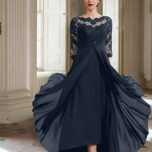 Custom a line princess long sleeves mother of the bride dresses with applique