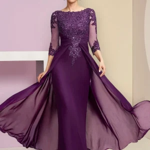 Custom sheath column mother of the bride dresses with sequins applique