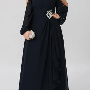 Custom a line princess v neck mother of the bride dresses with rhinestones