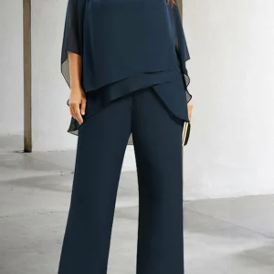 Custom chiffon mother of the bride pantsuits with sequins