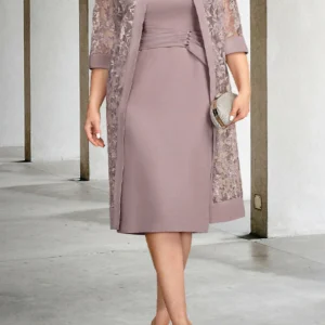 Custom sheath column mother of the bride dresses with jacket