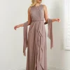 Custom a line princess sleeveless mother of the bride dresses with beading wraps