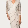 Custom sheath column v neck knee length mother of the bride dresses