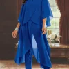 Custom chiffon scoop mother of the bride pantsuits