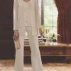 Custom chiffon mother of the bride pantsuits with jacket