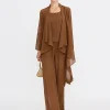Custom chiffon mother of the bride pantsuits with jacket