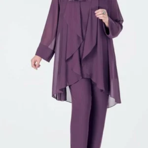 Custom chiffon mother of the bride pantsuits with jacket