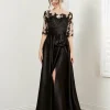 Custom a line princess jewel neck floor length mother of the bride dresses