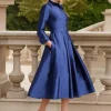 Custom a line princess v neck tea length mother of the bride dresses