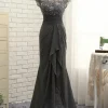 Custom sheath column high neck floor length mother of the bride dresses