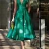 Custom a line princess chiffon v neck short sleeves mother of the bride dresses with belt