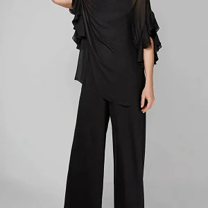 Custom jumpsuits mother of the bride dresses with jacket sash