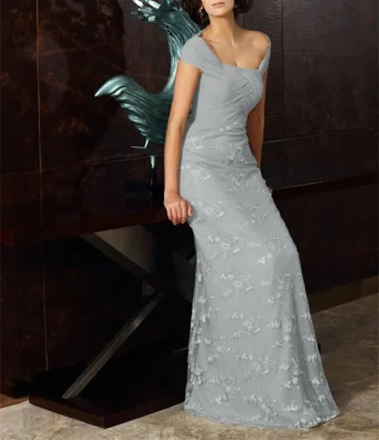 Custom a line princess v neck long sleeves tea length chiffon mother of the bride dresses