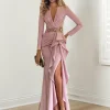 Custom sheath column v neck long sleeves mother of the bride dresses whit crepe beading