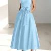Custom a line princess v neck mother of the bride dresses with pockets