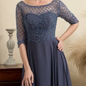 Custom a line princess scoop short sleeves floor length beaded mother of the bride dresses