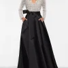 Custom a line princess v neck long sleeves floor length mother of the bride dresses