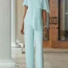 Custom jumpsuit pantsuit 2 piece jewel neck floor length mother of the bride dresses