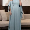 Custom sheath column one shoulder floor length mother of the bride dresses