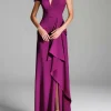 Custom sheath column v neck floor length mother of the bride dresses