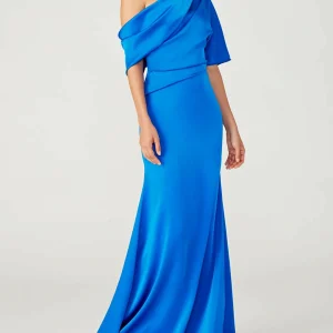 Custom a line princess one shoulder half sleeves floor length mother of the bride dresses with ruffles